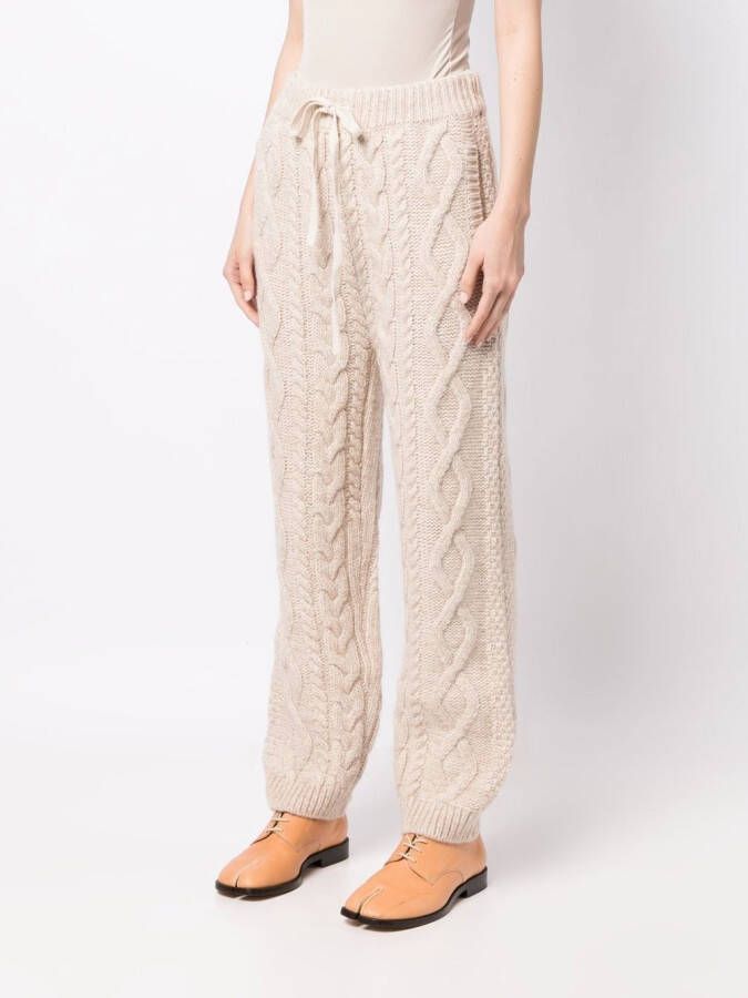Low Classic Kabelgebreide broek Beige