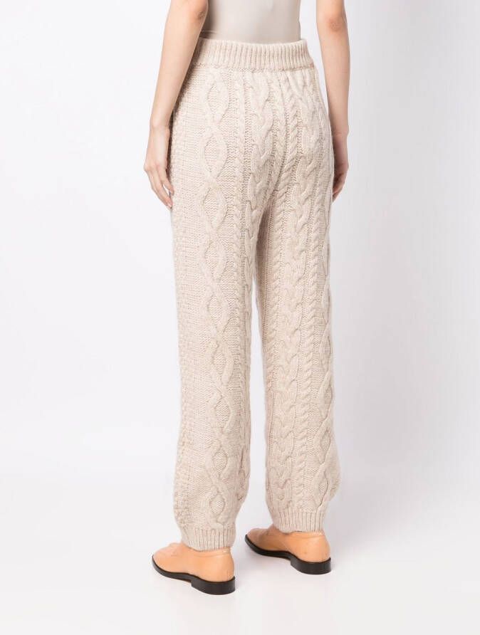 Low Classic Kabelgebreide broek Beige