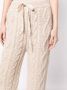 Low Classic Kabelgebreide broek Beige - Thumbnail 5