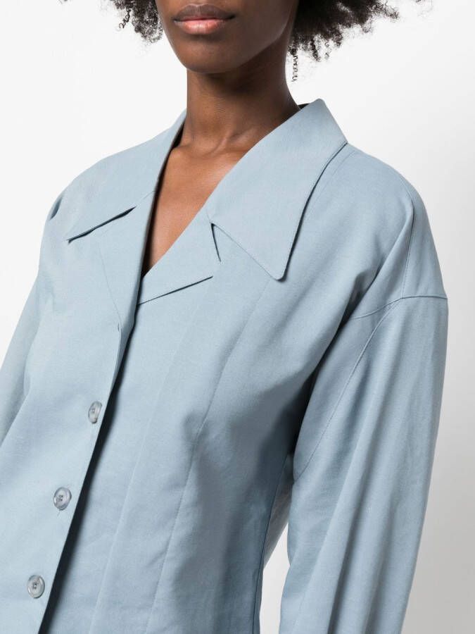 Low Classic Getailleerde blouse Blauw