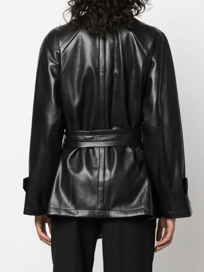 Low Classic Jas met ceintuur Zwart