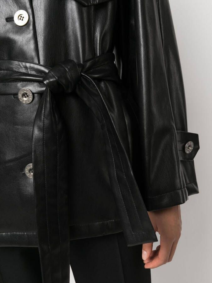 Low Classic Jas met ceintuur Zwart
