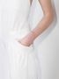 Low Classic Midi-jurk met schort-stijl Wit - Thumbnail 4