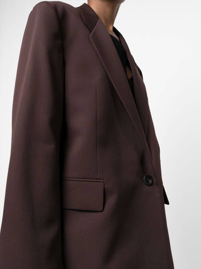 Low Classic Blazer met enkele rij knopen Beige