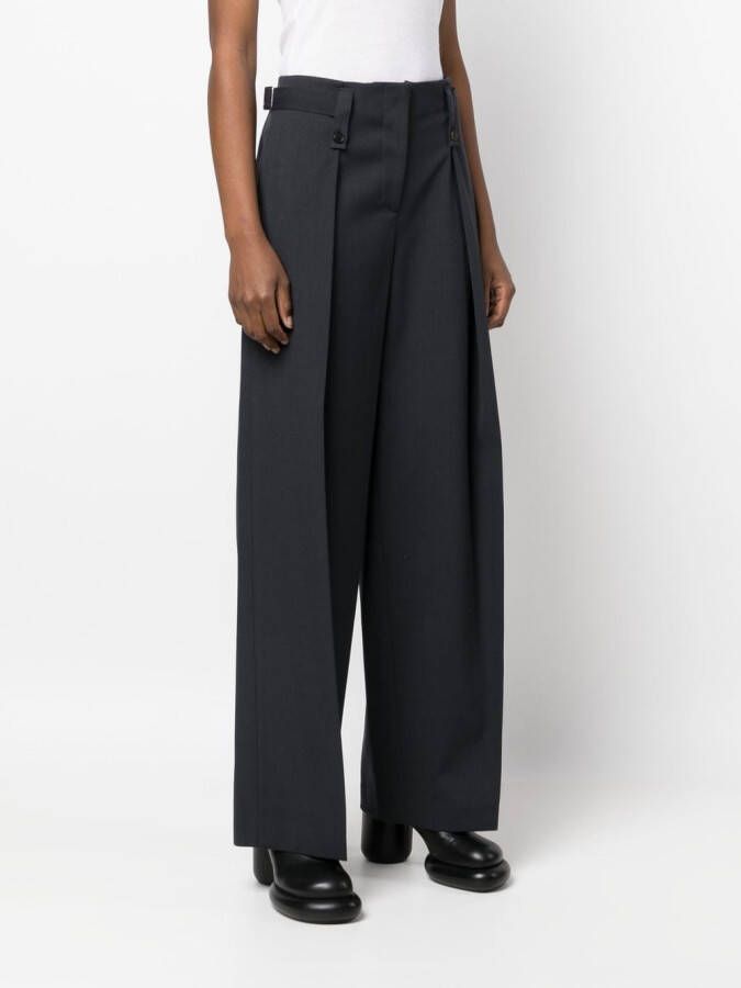 Low Classic High waist plooibroek Blauw