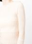 Low Classic Ribgebreide top Beige - Thumbnail 5