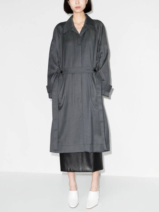 Low Classic Trenchcoat met enkele rij knopen Grijs