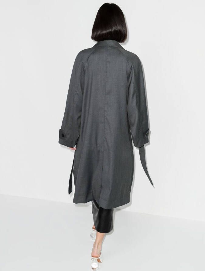 Low Classic Trenchcoat met enkele rij knopen Grijs