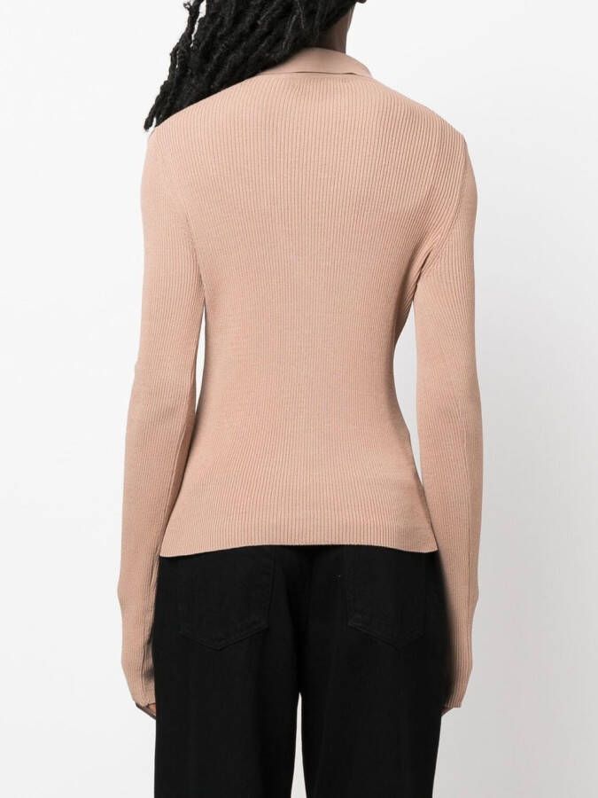 Low Classic Vest met V-hals Beige