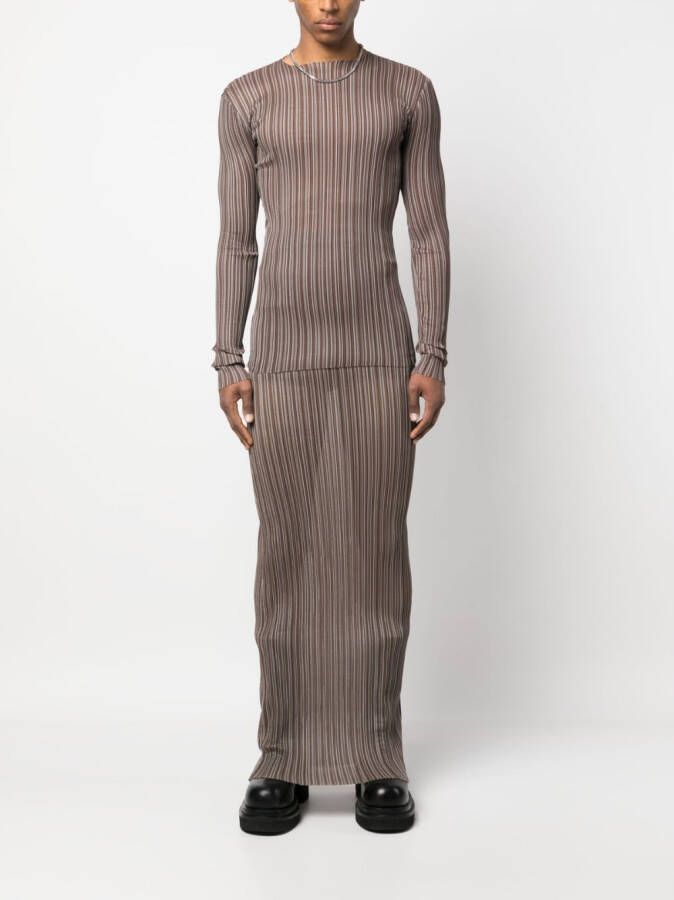 Ludovic de Saint Sernin Gestreepte maxi-rok Bruin