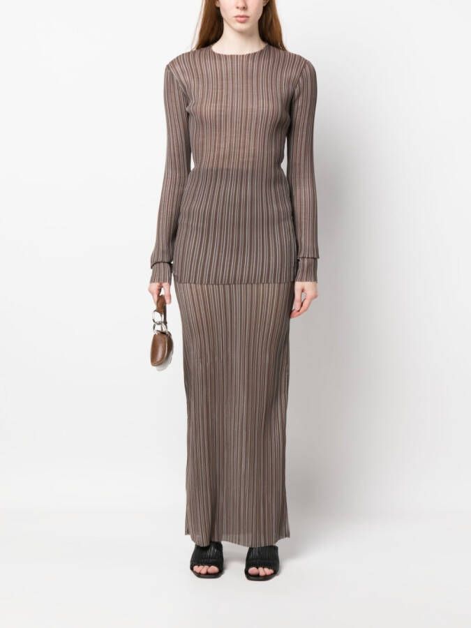 Ludovic de Saint Sernin Gestreepte maxi-rok Bruin