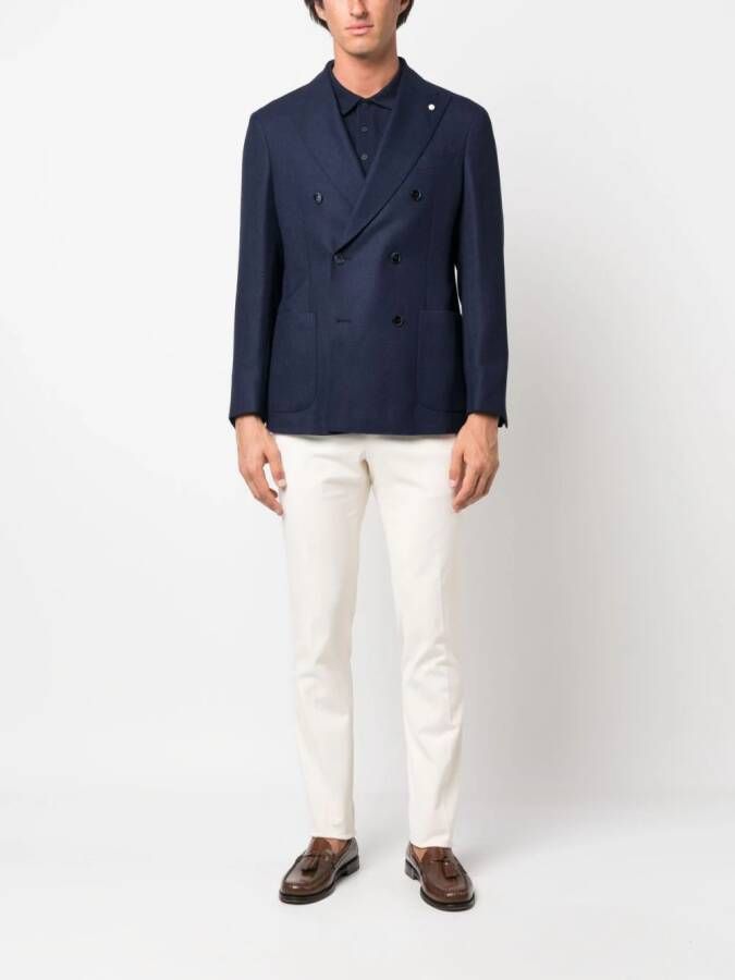 LUIGI BIANCHI MANTOVA Blazer met dubbele rij knopen Blauw
