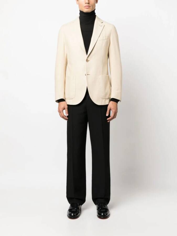 LUIGI BIANCHI MANTOVA Blazer met gekerfde revers Bruin