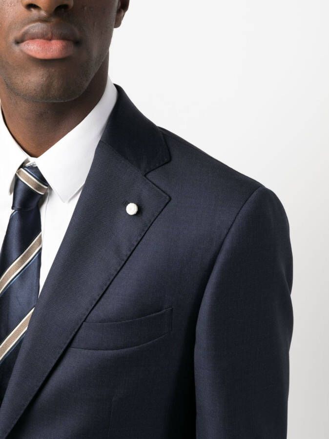 LUIGI BIANCHI MANTOVA Pak met enkele rij knopen Blauw