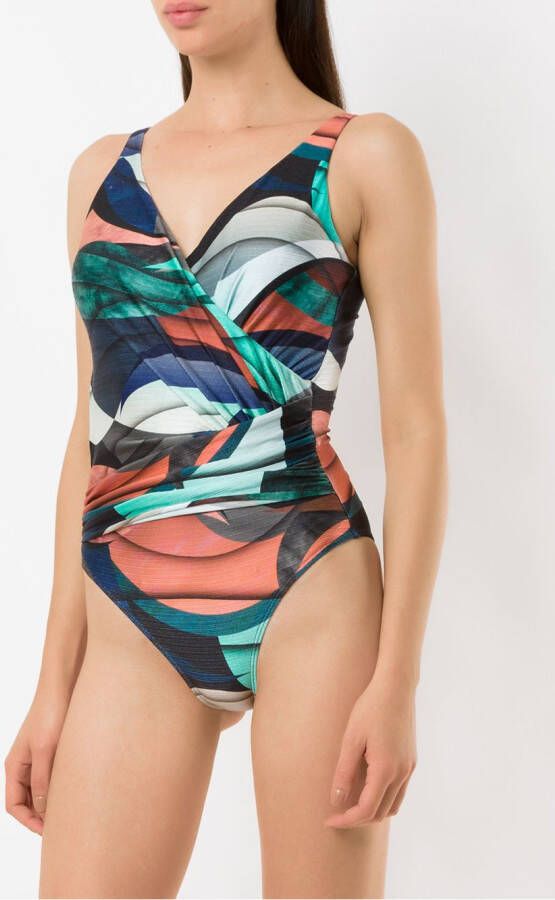 Lygia & Nanny Badpak met print Blauw