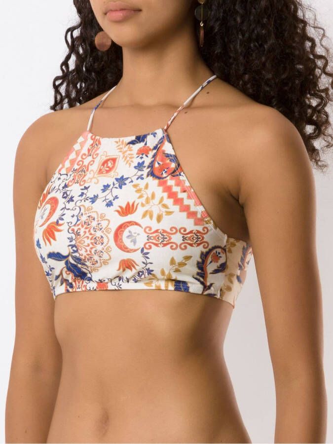 Lygia & Nanny Bikini met bloemenprint Beige