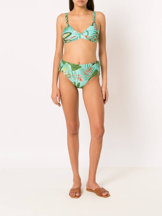 Lygia & Nanny Bikini met tropische print Groen