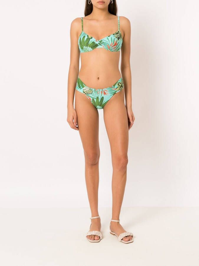 Lygia & Nanny Bikini met tropische print Groen