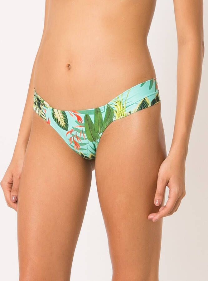 Lygia & Nanny Bikinislip met tropische print Groen