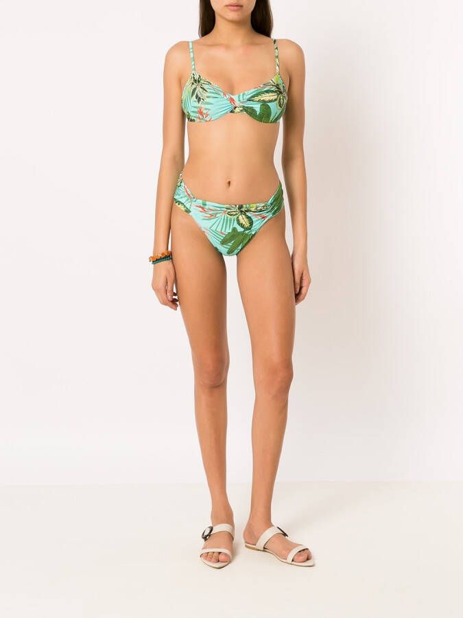 Lygia & Nanny Bikinislip met tropische print Groen
