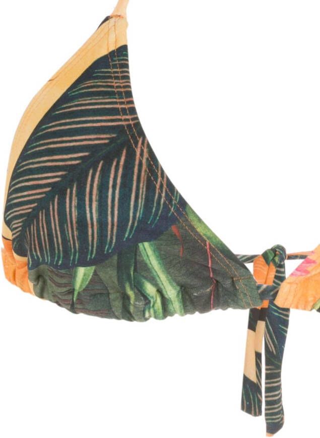 Lygia & Nanny Bikinitop met bladerprint Geel