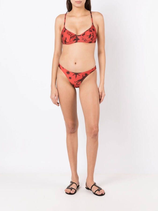 Lygia & Nanny Bikinitop met print Bruin