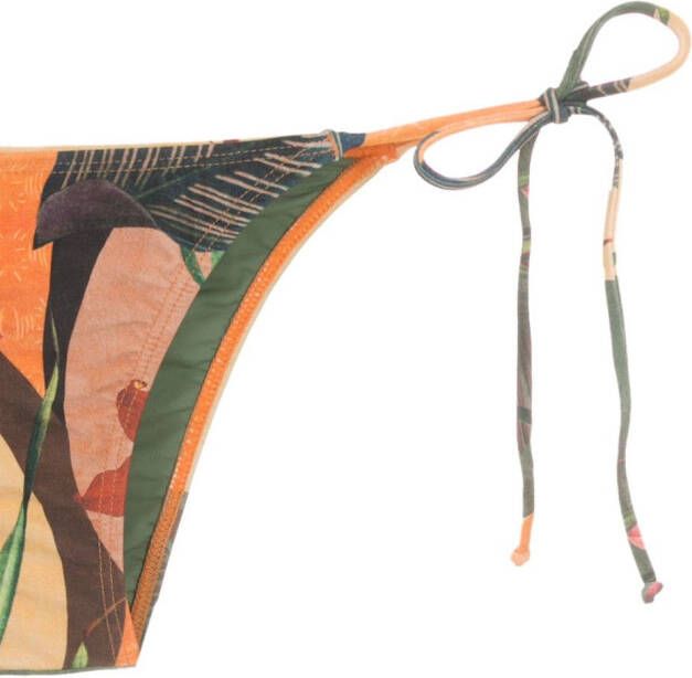 Lygia & Nanny Broek met bladerprint Oranje