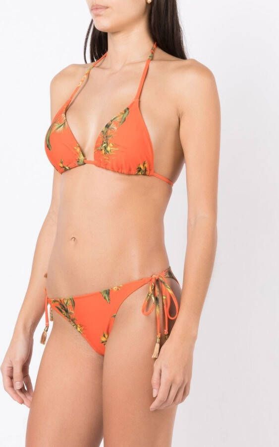 Lygia & Nanny Maya bikinitop met bloemenprint Oranje