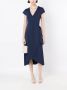 Lygia & Nanny Midi-jurk met striksluiting Blauw - Thumbnail 2