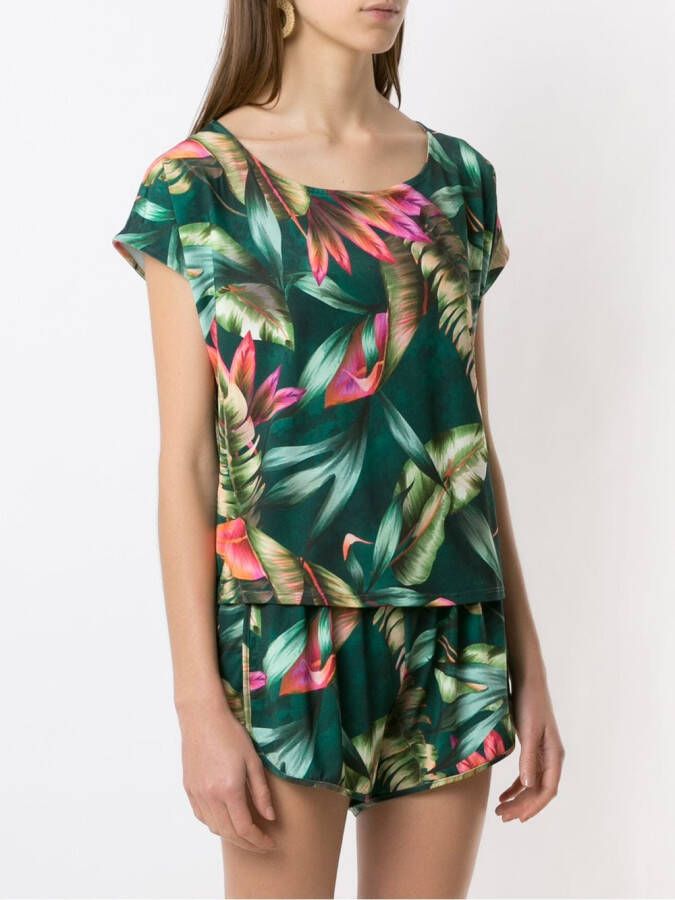 Lygia & Nanny T-shirt met bladerenprint Groen