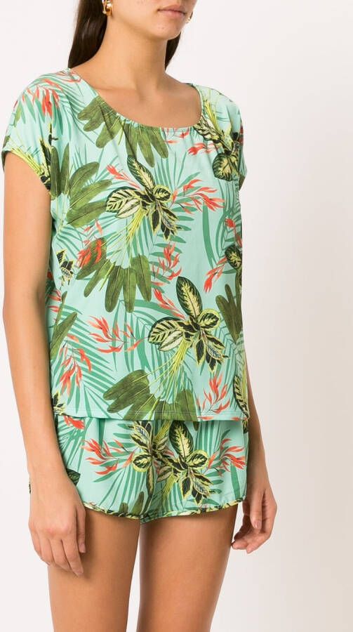 Lygia & Nanny T-shirt met tropische print Groen