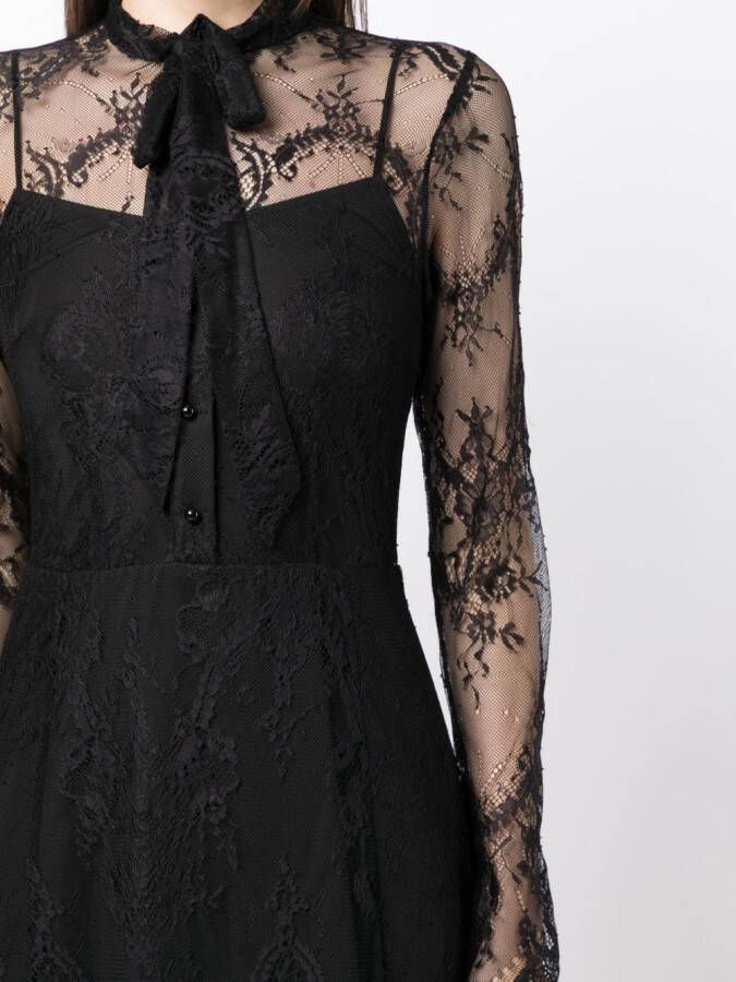 Macgraw Midi-jurk met kant Zwart
