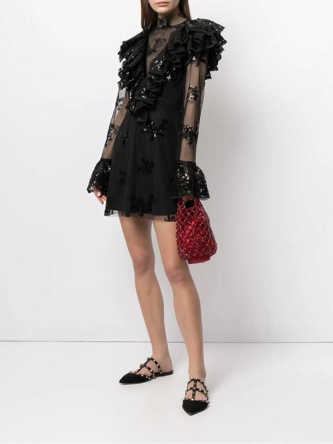 Macgraw Mini-jurk met doorzichtig vlak Zwart