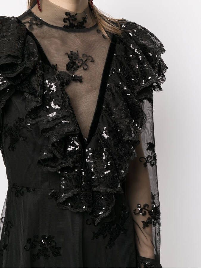Macgraw Mini-jurk met doorzichtig vlak Zwart