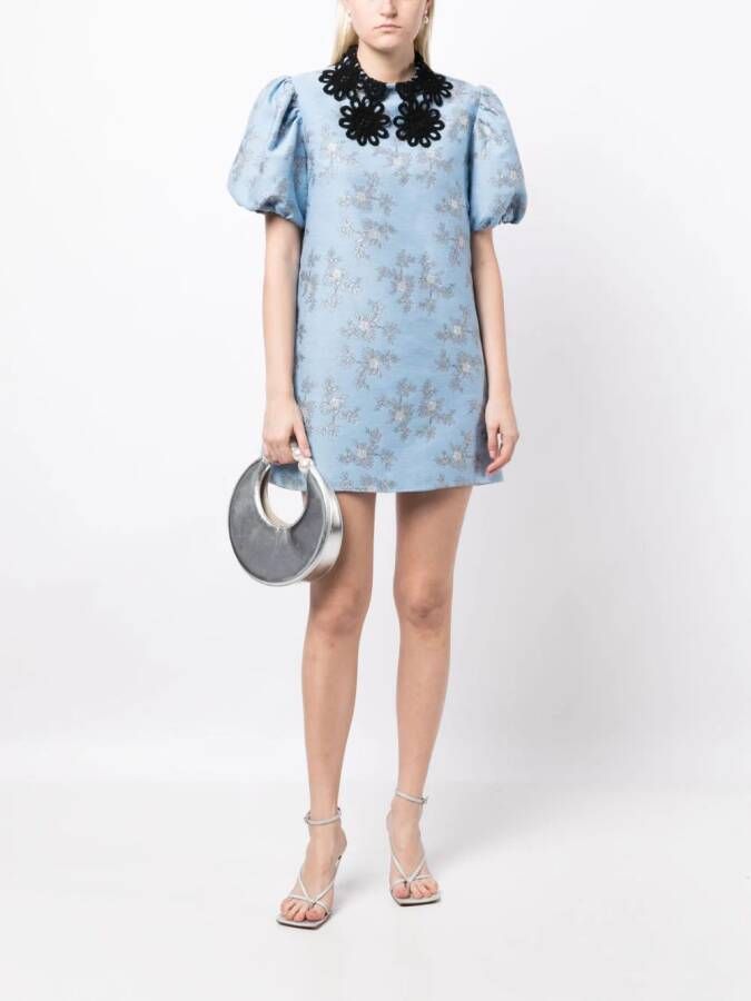 Macgraw Mini-jurk met jacquard patroon Blauw