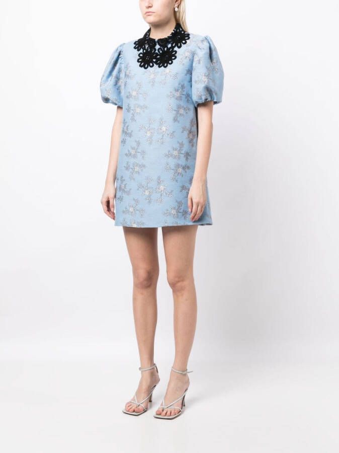 Macgraw Mini-jurk met jacquard patroon Blauw