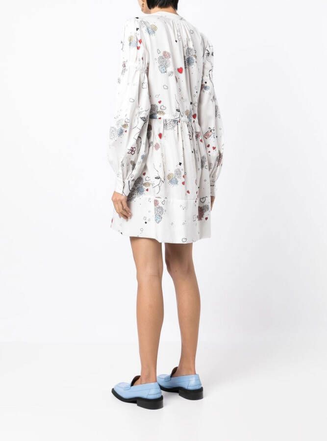Macgraw Mini-jurk met print Wit