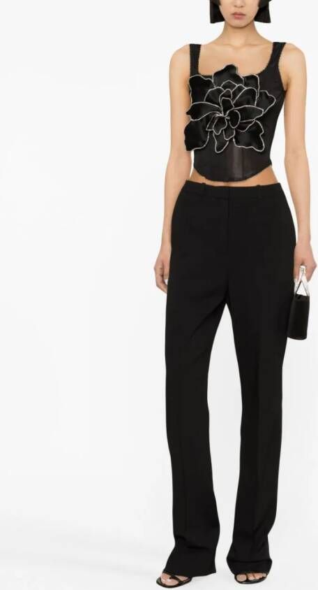 MACH & MACH Pantalon met streep Zwart