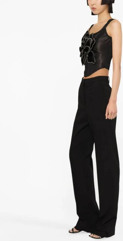 MACH & MACH Pantalon met streep Zwart