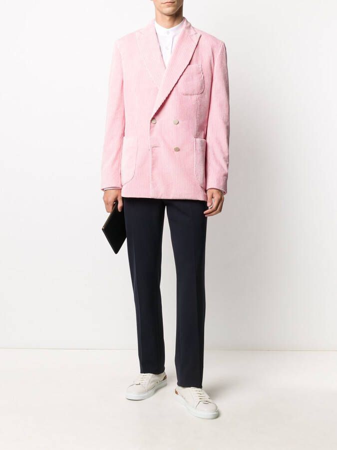 Mackintosh Overhemd met ronde opstaande kraag Roze