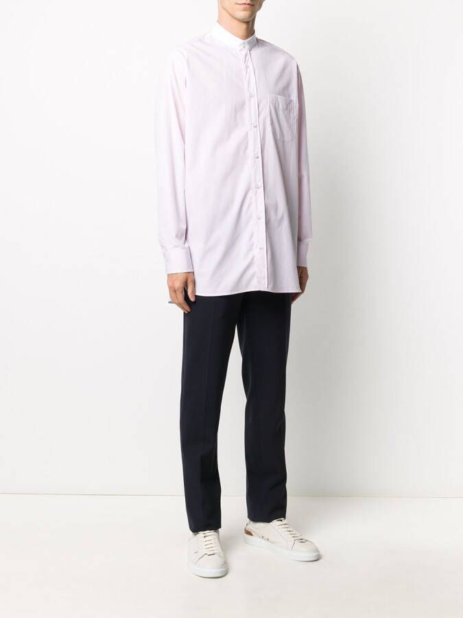 Mackintosh Overhemd met ronde opstaande kraag Roze