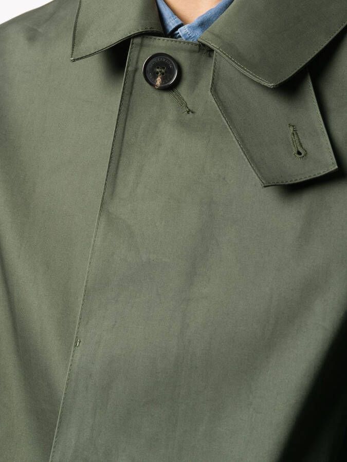 Mackintosh OXFORD mantel met enkele rij knopen Groen