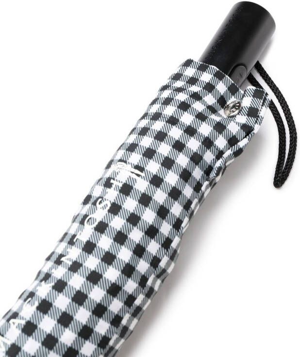 Mackintosh Paraplu met gingham ruit Zwart