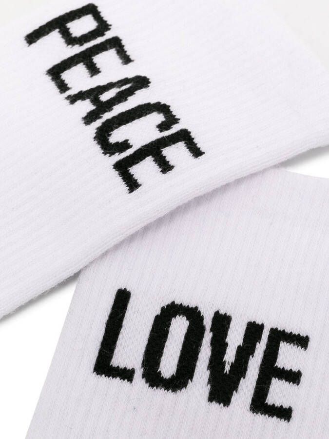 Mackintosh Peace x Love 2 paar sokken Wit