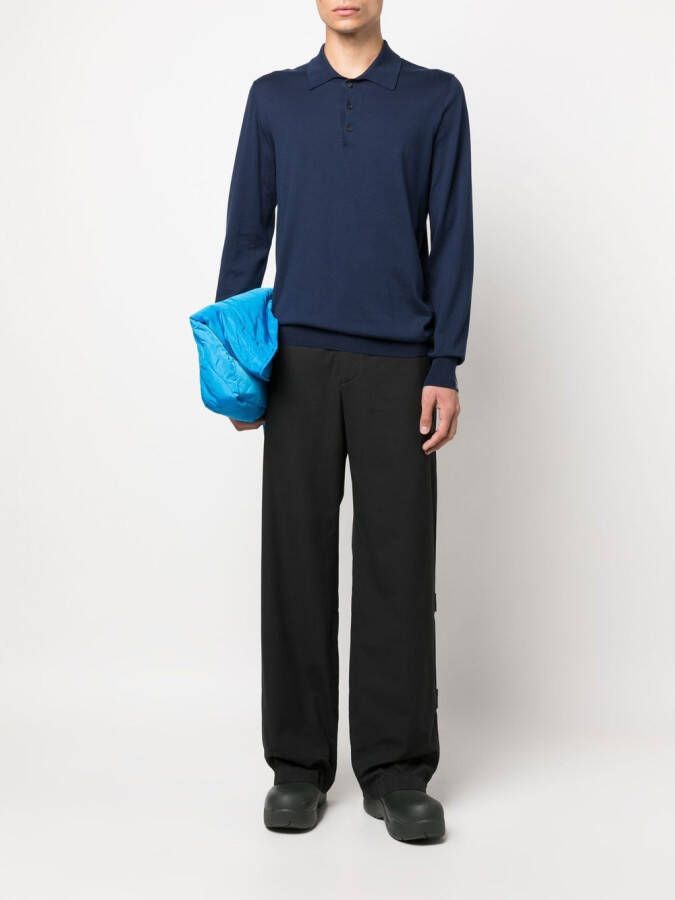 Mackintosh Poloshirt met lange mouwen Blauw