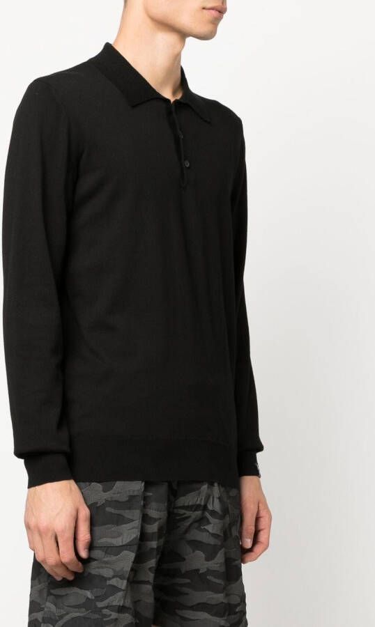 Mackintosh Poloshirt met lange mouwen Zwart