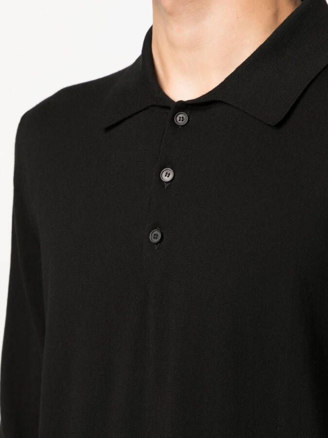 Mackintosh Poloshirt met lange mouwen Zwart