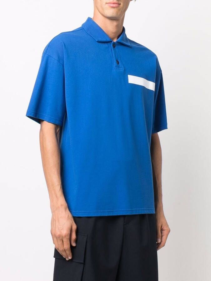 Mackintosh Poloshirt met uitgesneden kraag Blauw