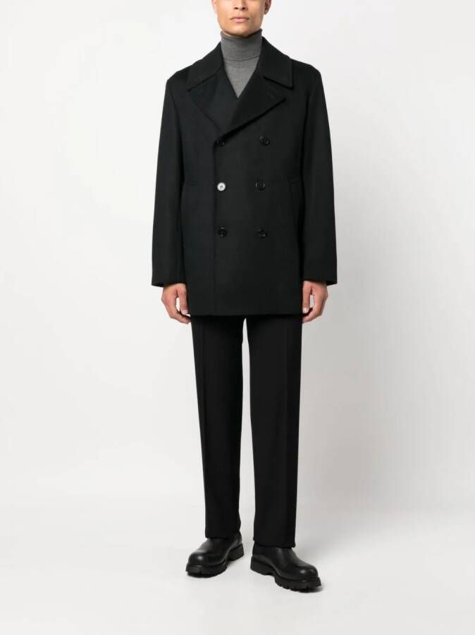 Mackintosh Sailorjas met dubbele rij knopen Zwart
