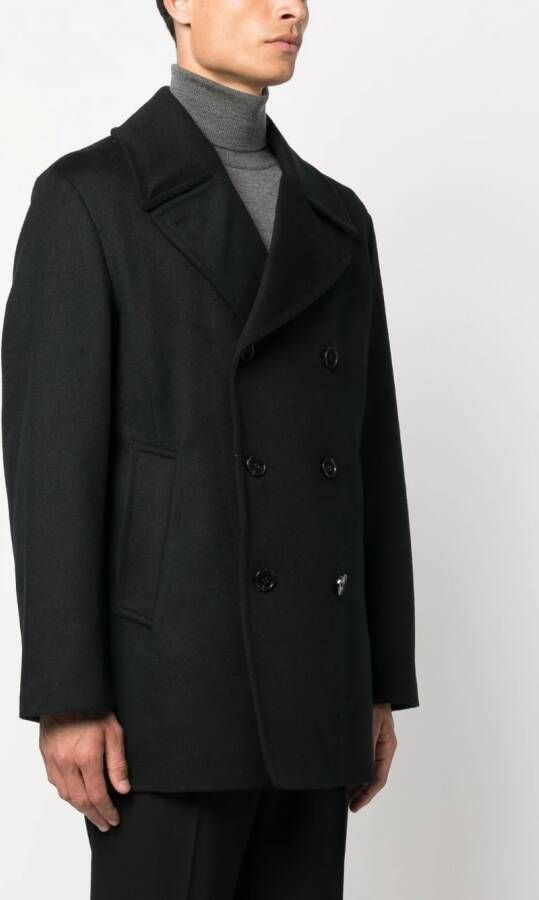 Mackintosh Sailorjas met dubbele rij knopen Zwart